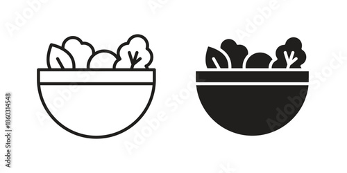 Salad icons. glyph icon vector on white background. Flat and line vector