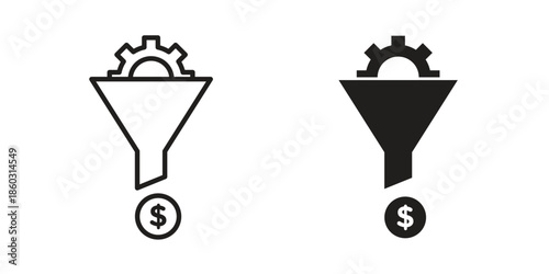 Sales funnel icons. glyph icon vector on white background. Flat and line vector