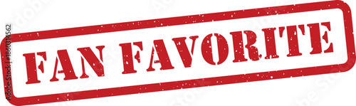 Red fan favourite stamp isolated on transparent background