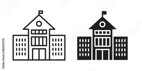 school icons. glyph icon vector on white background. Flat and line vector
