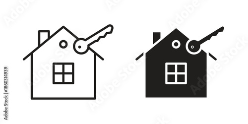 Selling or rent home icons. glyph icon vector on white background. Flat and line vector