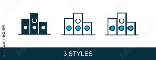 Filled outline Award over sports winner podium icon isolated on white background. Vector