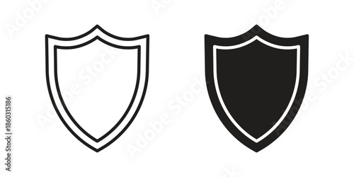 Shield icons. glyph icon vector on white background. Flat and line vector