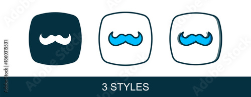 Filled outline Mustache icon isolated on white background. Barbershop symbol. Facial hair style. Vector