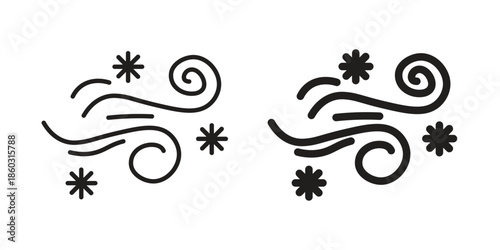 Snow blowing icons. glyph icon vector on white background. Flat and line vector