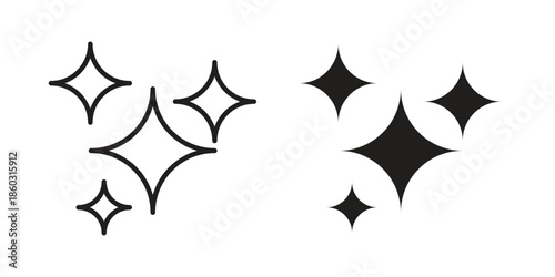 Sparkles icons. glyph icon vector on white background. Flat and line vector