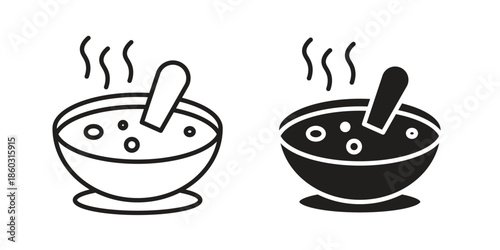 Soup icons. glyph icon vector on white background. Flat and line vector