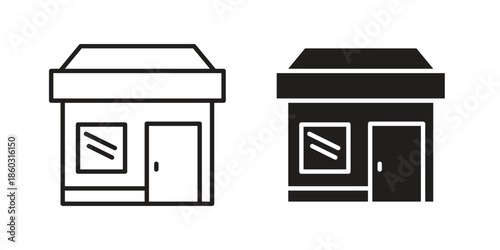 Store icons. glyph icon vector on white background. Flat and line vector