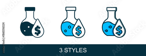 Filled outline Oil petrol test tube icon isolated on white background. Cmemistry flask and falling drop. Vector