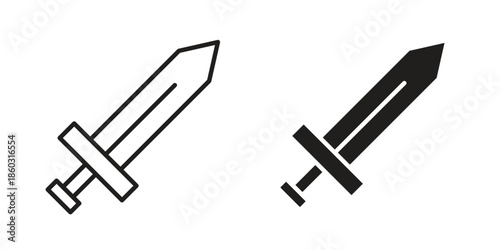Sword icons. glyph icon vector on white background. Flat and line vector