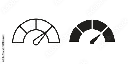 Tachometer icons. glyph icon vector on white background. Flat and line vector