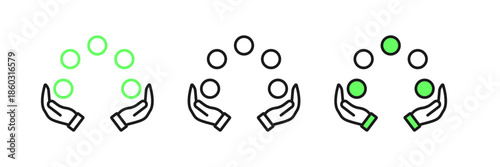 Set line Juggling ball icon isolated on white background. Vector