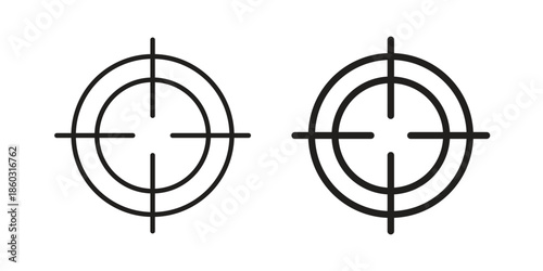 Target icons. glyph icon vector on white background. Flat and line vector