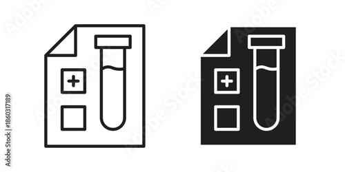 Test icons. glyph icon vector on white background. Flat and line vector