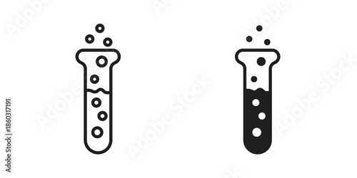 Test tube icons. glyph icon vector on white background. Flat and line vector
