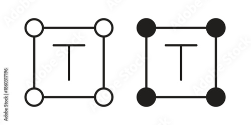 Text icons. glyph icon vector on white background. Flat and line vector