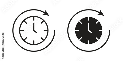 Time forward icons. glyph icon vector on white background. Flat and line vector