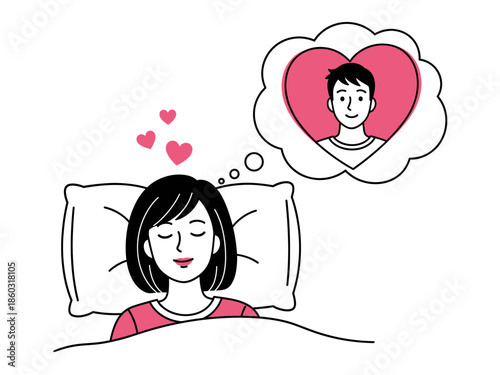 Dreaming of Love: Heartwarming Vector Illustration