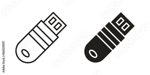 USB pendrive icons. glyph icon vector on white background. Flat and line vector