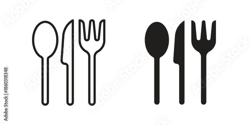 Utensils icons. glyph icon vector on white background. Flat and line vector
