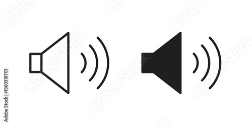 Volume icons. glyph icon vector on white background. Flat and line vector