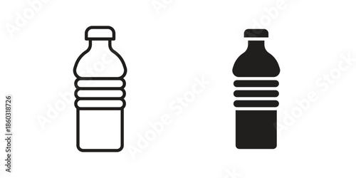 Water bottle icons. glyph icon vector on white background. Flat and line vector