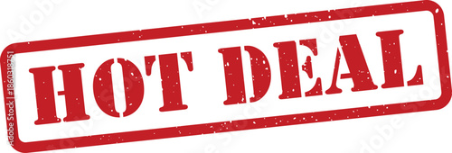 Red hot deal stamp on transparent background