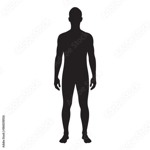 Black silhouette of a man standing male