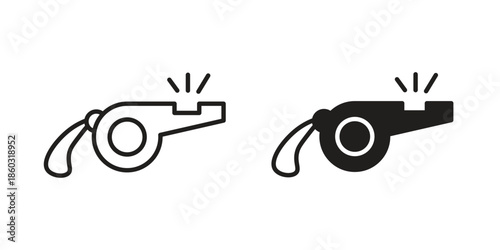Whistle icons. glyph icon vector on white background. Flat and line vector