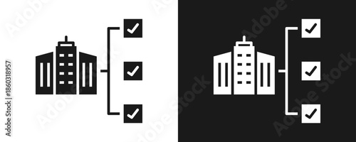 Criteria Icon Set Glyph In White And Black Background