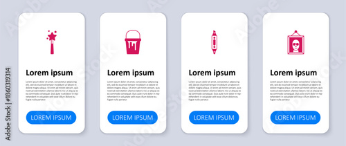 Set Picture, Marker pen, Paint bucket and Magic wand. Business infographic template. Vector