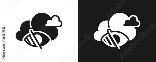 Low Visibility Icon Set Glyph In White And Black Background