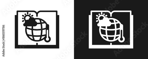 Climatology Icon Set Glyph In White And Black Background