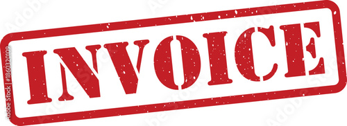 Red invoice stamp on white background