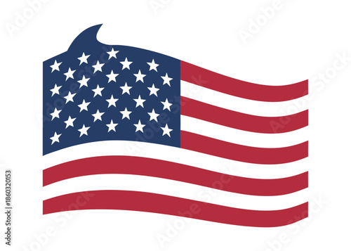 american flag day logo silhouette vector, distressed american flag logo silhouette vector, waving usa flag logo icon, distressed american flag vector logo silhouette on a white background
