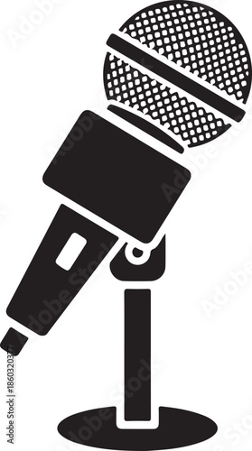 Microphone Stand Silhouettes Vector Bundle