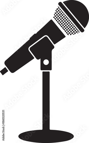 Microphone Stand Silhouettes Vector Bundle
