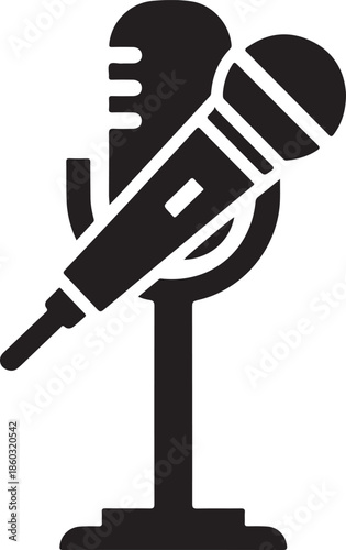 Microphone Stand Silhouettes Vector Bundle