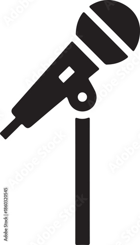 Microphone Stand Silhouettes Vector Bundle