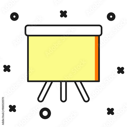 Filled outline Chalkboard icon isolated on white background. School Blackboard sign. Flat filled outline style with shadow. Vector