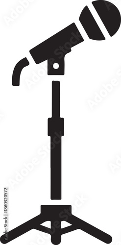 Microphone Stand Silhouettes Vector Bundle