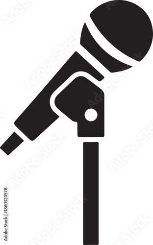 Microphone Stand Silhouettes Vector Bundle