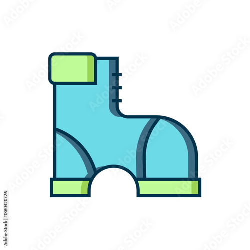 Filled outline Hunter boots icon isolated on white background. Flat filled outline style with shadow. Vector