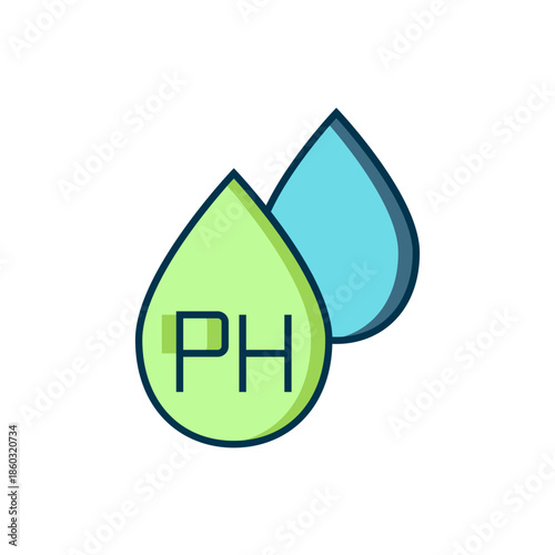 Filled outline Water drop icon isolated on white background. Flat filled outline style with shadow. Vector