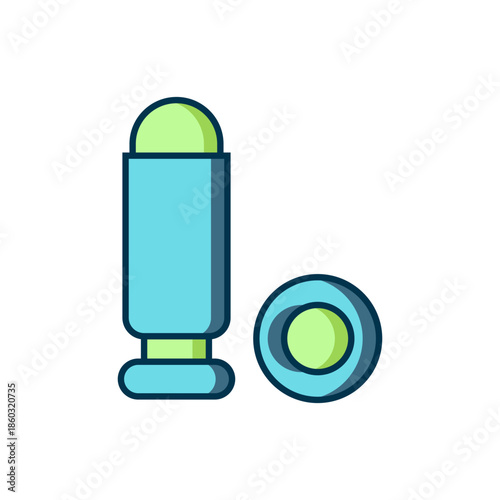 Filled outline Bullet icon isolated on white background. Flat filled outline style with shadow. Vector