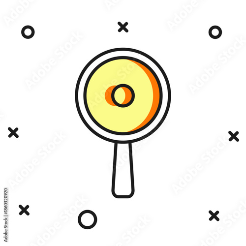 Filled outline Frying pan icon isolated on white background. Fry or roast food symbol. Flat filled outline style with shadow. Vector