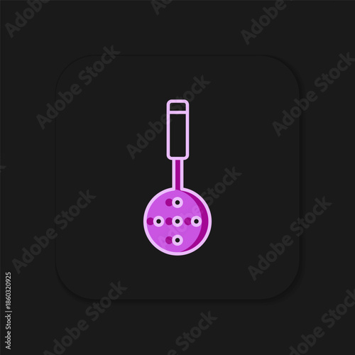 Filled outline Spatula icon isolated on black background. Kitchen spatula icon. BBQ spatula sign. Barbecue and grill tool. Flat filled outline style with shadow. Vector