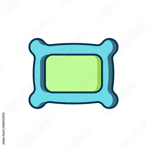 Filled outline Rectangular pillow icon isolated on white background. Cushion sign. Orthopedic pillow. Flat filled outline style with shadow. Vector