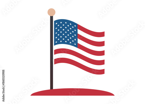 american flag day logo silhouette vector, distressed american flag logo silhouette vector, waving usa flag logo icon, distressed american flag vector logo silhouette on a white background