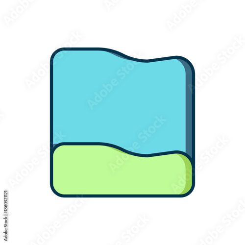 Filled outline Rectangular pillow icon isolated on white background. Cushion sign. Orthopedic pillow. Flat filled outline style with shadow. Vector